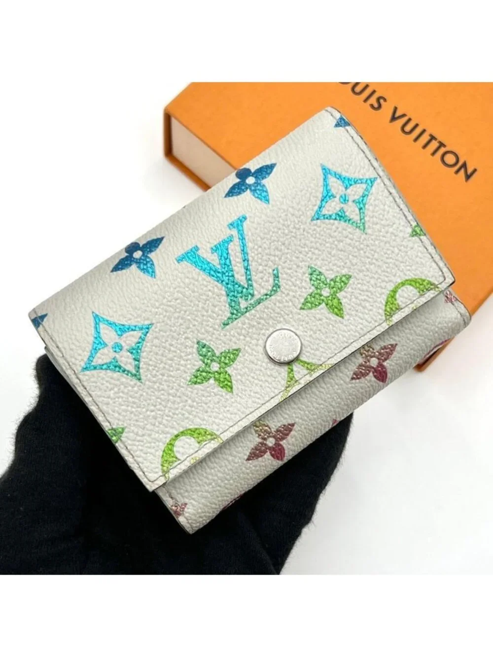 Louis Vuitton Monogram Victor Wallet Trifold Iridescent